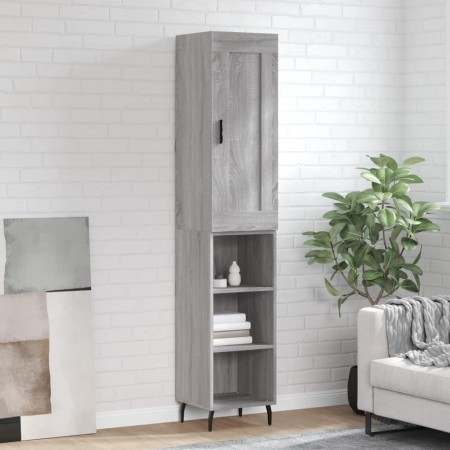 Aparador alto madera contrachapada gris Sonoma 34,5x34x180 cm de vidaXL, Aparadores - Ref: Foro24-3200343, Precio: 92,99 €, D...