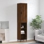 Aparador alto madera contrachapada roble marrón 34,5x34x180 cm de vidaXL, Aparadores - Ref: Foro24-3200344, Precio: 93,42 €, ...