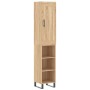 Aparador de madera contrachapada roble Sonoma 34,5x34x180 cm de vidaXL, Aparadores - Ref: Foro24-3200348, Precio: 86,99 €, De...