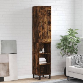 Aparador de madera contrachapada roble ahumado 34,5x34x180 cm de vidaXL, Aparadores - Ref: Foro24-3200350, Precio: 88,99 €, D...