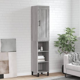 Aparador alto madera contrachapada gris Sonoma 34,5x34x180 cm de vidaXL, Aparadores - Ref: Foro24-3200351, Precio: 91,99 €, D...