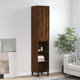 Aparador alto madera contrachapada roble marrón 34,5x34x180 cm de vidaXL, Aparadores - Ref: Foro24-3200352, Precio: 91,99 €, ...