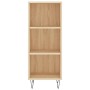 Aparador de madera contrachapada roble Sonoma 34,5x34x180 cm de vidaXL, Aparadores - Ref: Foro24-3200356, Precio: 80,73 €, De...