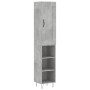 Aparador de madera contrachapada gris hormigón 34,5x34x180 cm de vidaXL, Aparadores - Ref: Foro24-3200357, Precio: 82,18 €, D...