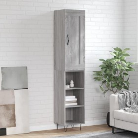 Aparador alto madera contrachapada gris Sonoma 34,5x34x180 cm de vidaXL, Aparadores - Ref: Foro24-3200359, Precio: 84,99 €, D...