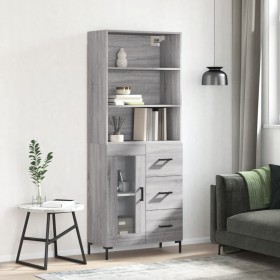 High sideboard sonoma gray plywood 69.5x34x180 cm by vidaXL, Sideboards - Ref: Foro24-3189515, Price: 159,79 €, Discount: %