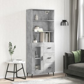 Concrete gray plywood tall sideboard 69.5x34x180 cm by vidaXL, Sideboards - Ref: Foro24-3189529, Price: 153,99 €, Discount: %