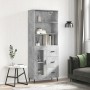 Concrete gray plywood tall sideboard 69.5x34x180 cm by vidaXL, Sideboards - Ref: Foro24-3189529, Price: 154,63 €, Discount: %