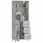 Concrete gray plywood tall sideboard 69.5x34x180 cm by vidaXL, Sideboards - Ref: Foro24-3189529, Price: 154,63 €, Discount: %