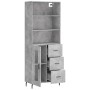 Concrete gray plywood tall sideboard 69.5x34x180 cm by vidaXL, Sideboards - Ref: Foro24-3189529, Price: 154,63 €, Discount: %