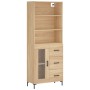 Aparador alto madera contrachapada color roble 69,5x34x180 cm de vidaXL, Aparadores - Ref: Foro24-3189512, Precio: 168,59 €, ...