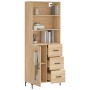 Aparador alto madera contrachapada color roble 69,5x34x180 cm de vidaXL, Aparadores - Ref: Foro24-3189512, Precio: 168,59 €, ...