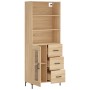 Aparador alto madera contrachapada color roble 69,5x34x180 cm de vidaXL, Aparadores - Ref: Foro24-3189512, Precio: 168,59 €, ...