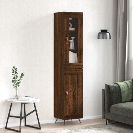 Aparador alto madera contrachapada roble marrón 34,5x34x180 cm de vidaXL, Aparadores - Ref: Foro24-3199472, Precio: 106,09 €,...