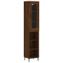 Aparador alto madera contrachapada roble marrón 34,5x34x180 cm de vidaXL, Aparadores - Ref: Foro24-3199384, Precio: 97,68 €, ...