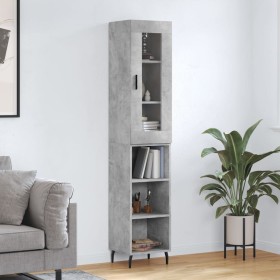 Gray concrete plywood sideboard 34.5x34x180 cm by vidaXL, Sideboards - Ref: Foro24-3199381, Price: 92,41 €, Discount: %