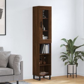 Tall brown oak plywood sideboard 34.5x34x180 cm by vidaXL, Sideboards - Ref: Foro24-3199392, Price: 94,62 €, Discount: %