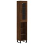 Aparador alto madera contrachapada roble marrón 34,5x34x180 cm de vidaXL, Aparadores - Ref: Foro24-3199392, Precio: 94,62 €, ...