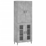 Aparador alto madera contrachapada gris hormigón 69,5x34x180 cm de vidaXL, Aparadores - Ref: Foro24-3199637, Precio: 145,25 €...