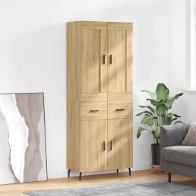 Aparador alto madera contrachapada color roble 69,5x34x180 cm de vidaXL, Aparadores - Ref: Foro24-3199892, Precio: 145,99 €, ...