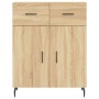 High oak-colored plywood sideboard 69.5x34x180 cm by vidaXL, Sideboards - Ref: Foro24-3199892, Price: 145,99 €, Discount: %