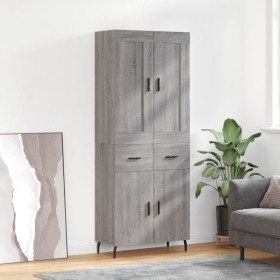 Aparador alto madera contrachapada gris sonoma 69,5x34x180 cm de vidaXL, Aparadores - Ref: Foro24-3199895, Precio: 154,99 €, ...