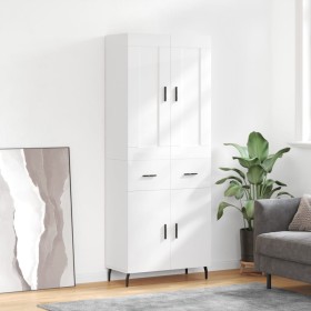 Tall white glossy plywood sideboard 69.5x34x180 cm by vidaXL, Sideboards - Ref: Foro24-3199891, Price: 162,15 €, Discount: %