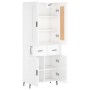 Tall white glossy plywood sideboard 69.5x34x180 cm by vidaXL, Sideboards - Ref: Foro24-3199891, Price: 162,99 €, Discount: %