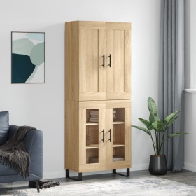 Tall plywood oak-colored highboard 69.5x34x180 cm by vidaXL, Sideboards - Ref: Foro24-3199644, Price: 168,31 €, Discount: %