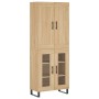 Aparador alto madera contrachapada color roble 69,5x34x180 cm de vidaXL, Aparadores - Ref: Foro24-3199644, Precio: 168,99 €, ...