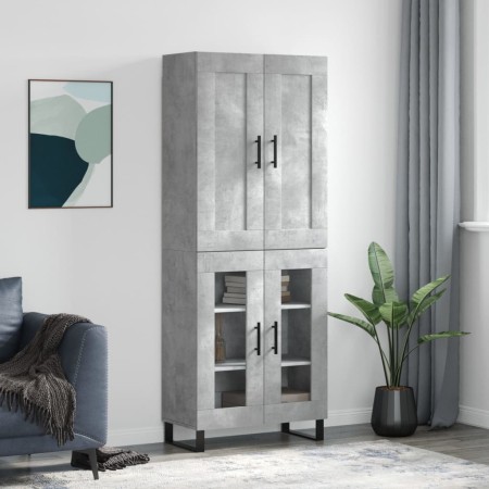 Concrete gray plywood tall sideboard 69.5x34x180 cm by vidaXL, Sideboards - Ref: Foro24-3199645, Price: 149,35 €, Discount: %