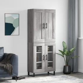 Aparador alto madera contrachapada gris sonoma 69,5x34x180 cm de vidaXL, Aparadores - Ref: Foro24-3199647, Precio: 154,99 €, ...