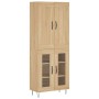 Aparador alto madera contrachapada color roble 69,5x34x180 cm de vidaXL, Aparadores - Ref: Foro24-3199652, Precio: 136,28 €, ...