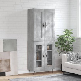 Concrete gray plywood tall sideboard 69.5x34x180 cm by vidaXL, Sideboards - Ref: Foro24-3199653, Price: 136,99 €, Discount: %