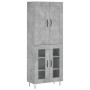 Aparador alto madera contrachapada gris hormigón 69,5x34x180 cm de vidaXL, Aparadores - Ref: Foro24-3199653, Precio: 136,45 €...