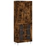 Aparador alto madera contrachapada roble ahumado 69,5x34x180 cm de vidaXL, Aparadores - Ref: Foro24-3199654, Precio: 135,87 €...