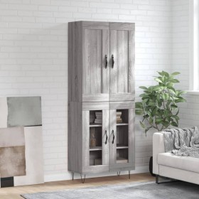 Aparador alto madera contrachapada gris sonoma 69,5x34x180 cm de vidaXL, Aparadores - Ref: Foro24-3199655, Precio: 151,99 €, ...