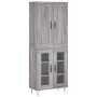 Aparador alto madera contrachapada gris sonoma 69,5x34x180 cm de vidaXL, Aparadores - Ref: Foro24-3199655, Precio: 151,99 €, ...