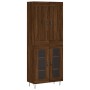 Aparador alto madera contrachapada marrón roble 69,5x34x180 cm de vidaXL, Aparadores - Ref: Foro24-3199656, Precio: 140,76 €,...