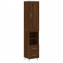 Aparador alto madera contrachapada roble marrón 34,5x34x180 cm de vidaXL, Aparadores - Ref: Foro24-3200240, Precio: 109,47 €,...