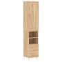 Aparador de madera contrachapada roble Sonoma 34,5x34x180 cm de vidaXL, Aparadores - Ref: Foro24-3200252, Precio: 100,99 €, D...