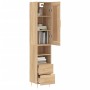 Aparador de madera contrachapada roble Sonoma 34,5x34x180 cm de vidaXL, Aparadores - Ref: Foro24-3200252, Precio: 100,99 €, D...