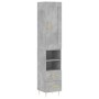 Aparador de madera contrachapada gris hormigón 34,5x34x180 cm de vidaXL, Aparadores - Ref: Foro24-3200253, Precio: 101,58 €, ...