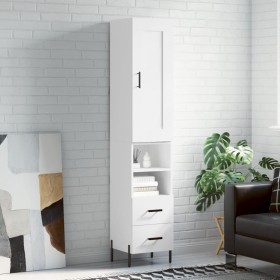 Tall white plywood highboard 34.5x34x180 cm by vidaXL, Sideboards - Ref: Foro24-3200265, Price: 119,71 €, Discount: %