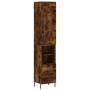 Aparador de madera contrachapada roble ahumado 34,5x34x180 cm de vidaXL, Aparadores - Ref: Foro24-3200270, Precio: 112,31 €, ...