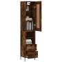 Aparador de madera contrachapada roble ahumado 34,5x34x180 cm de vidaXL, Aparadores - Ref: Foro24-3200270, Precio: 112,31 €, ...