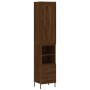 Aparador alto madera contrachapada roble marrón 34,5x34x180 cm de vidaXL, Aparadores - Ref: Foro24-3200272, Precio: 119,99 €,...