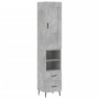 Aparador de madera contrachapada gris hormigón 34,5x34x180 cm de vidaXL, Aparadores - Ref: Foro24-3200277, Precio: 105,99 €, ...