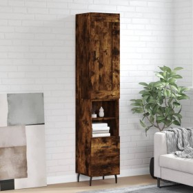 Aparador de madera contrachapada roble ahumado 34,5x34x180 cm de vidaXL, Aparadores - Ref: Foro24-3200278, Precio: 104,99 €, ...