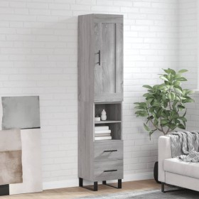 Aparador alto madera contrachapada gris Sonoma 34,5x34x180 cm de vidaXL, Aparadores - Ref: Foro24-3200287, Precio: 116,37 €, ...